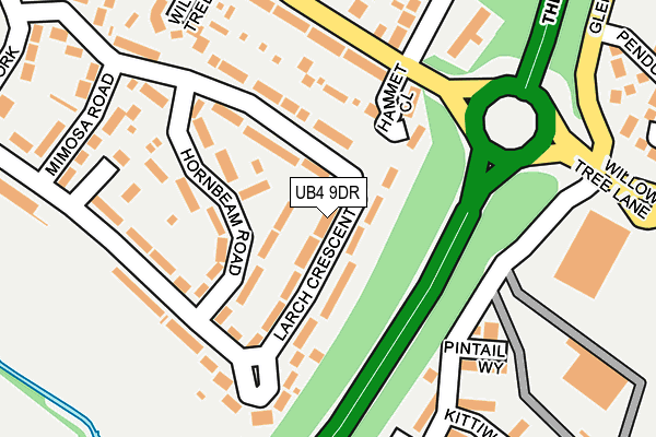 UB4 9DR map - OS OpenMap – Local (Ordnance Survey)