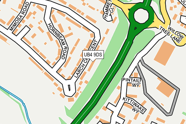 UB4 9DS map - OS OpenMap – Local (Ordnance Survey)