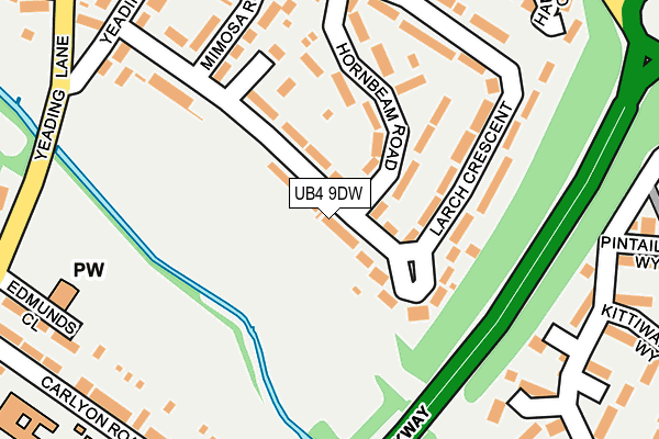 UB4 9DW map - OS OpenMap – Local (Ordnance Survey)