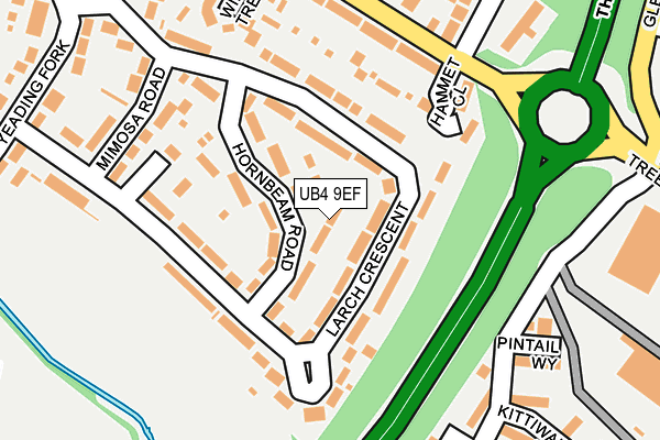 UB4 9EF map - OS OpenMap – Local (Ordnance Survey)