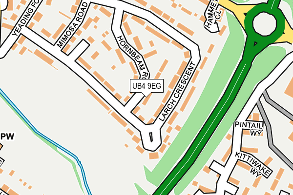 UB4 9EG map - OS OpenMap – Local (Ordnance Survey)