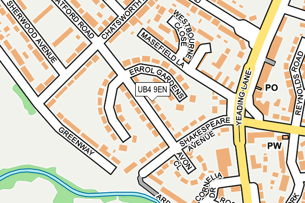 UB4 9EN map - OS OpenMap – Local (Ordnance Survey)