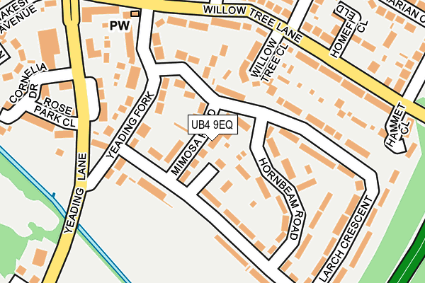 UB4 9EQ map - OS OpenMap – Local (Ordnance Survey)