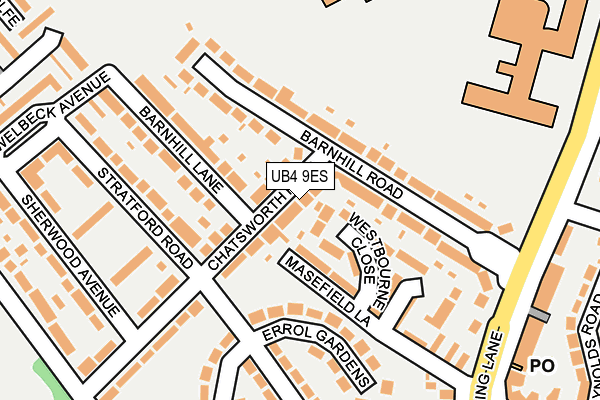 UB4 9ES map - OS OpenMap – Local (Ordnance Survey)