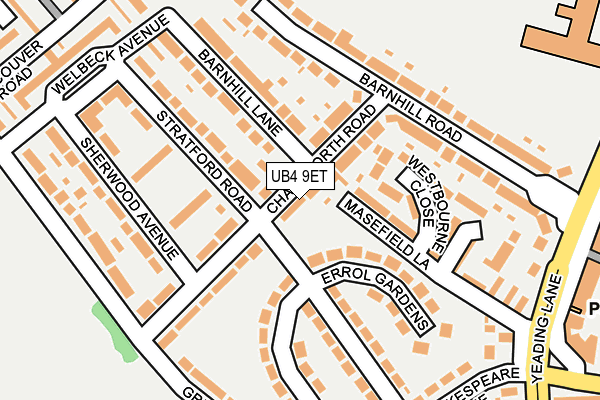 UB4 9ET map - OS OpenMap – Local (Ordnance Survey)