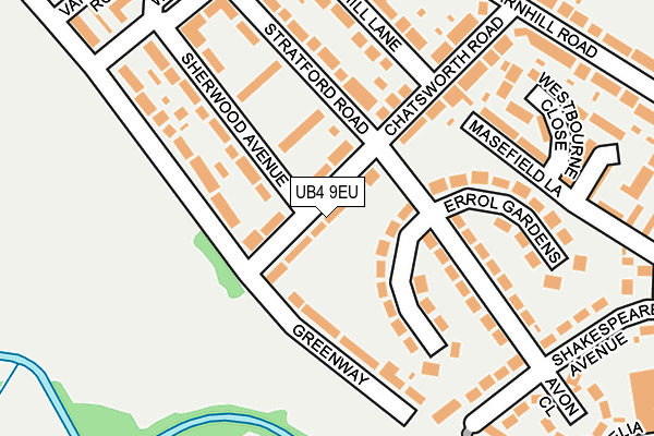 UB4 9EU map - OS OpenMap – Local (Ordnance Survey)
