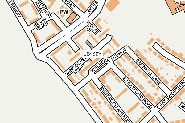 UB4 9EY map - OS OpenMap – Local (Ordnance Survey)