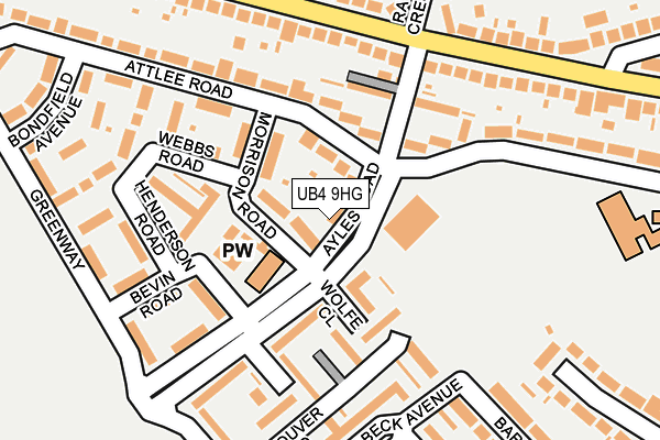 UB4 9HG map - OS OpenMap – Local (Ordnance Survey)