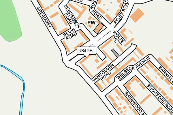 UB4 9HJ map - OS OpenMap – Local (Ordnance Survey)
