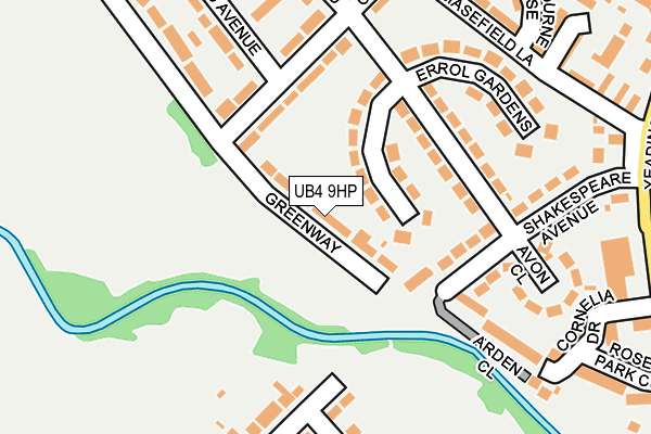UB4 9HP map - OS OpenMap – Local (Ordnance Survey)