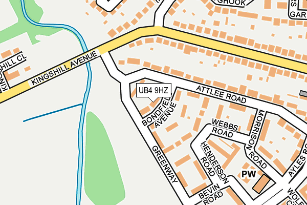 UB4 9HZ map - OS OpenMap – Local (Ordnance Survey)