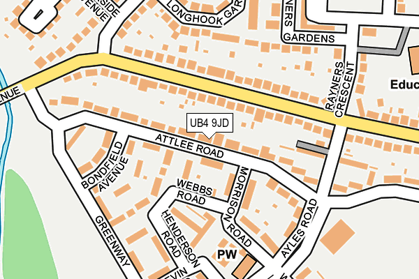UB4 9JD map - OS OpenMap – Local (Ordnance Survey)