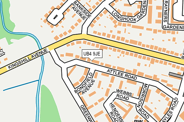 UB4 9JE map - OS OpenMap – Local (Ordnance Survey)