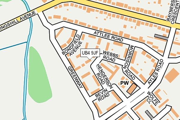 UB4 9JF map - OS OpenMap – Local (Ordnance Survey)