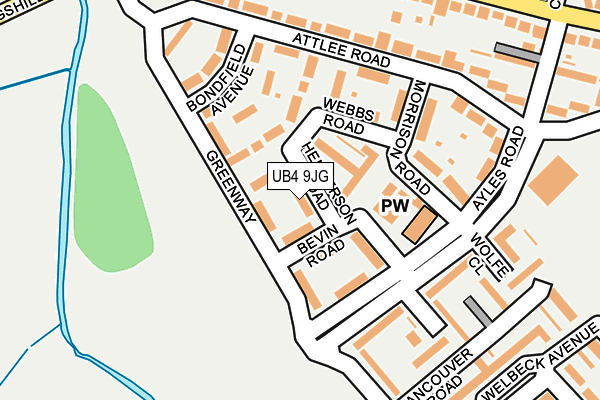 UB4 9JG map - OS OpenMap – Local (Ordnance Survey)