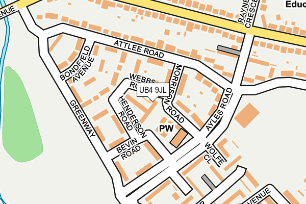 UB4 9JL map - OS OpenMap – Local (Ordnance Survey)