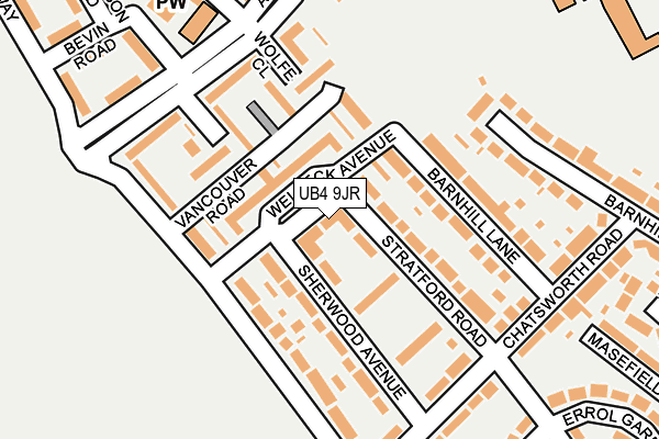UB4 9JR map - OS OpenMap – Local (Ordnance Survey)