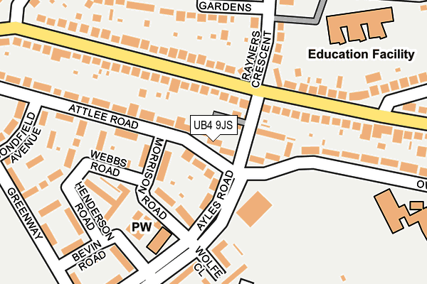 UB4 9JS map - OS OpenMap – Local (Ordnance Survey)