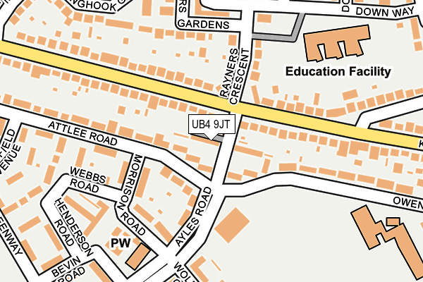 UB4 9JT map - OS OpenMap – Local (Ordnance Survey)