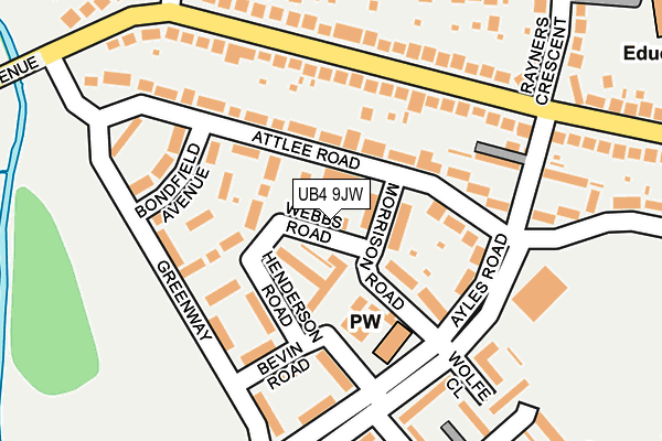 UB4 9JW map - OS OpenMap – Local (Ordnance Survey)