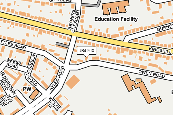 UB4 9JX map - OS OpenMap – Local (Ordnance Survey)