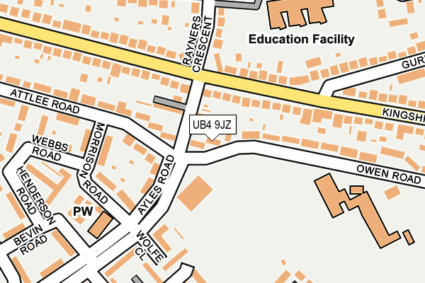 UB4 9JZ map - OS OpenMap – Local (Ordnance Survey)