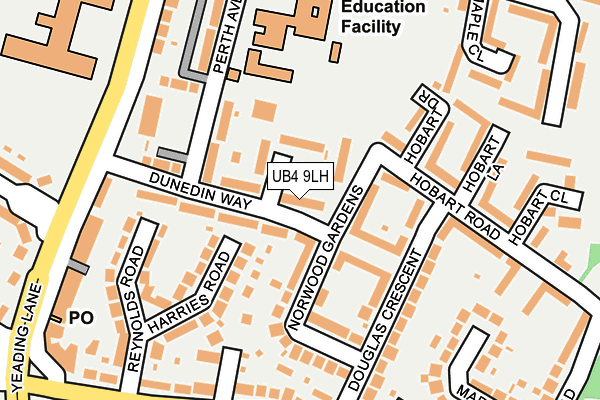 UB4 9LH map - OS OpenMap – Local (Ordnance Survey)