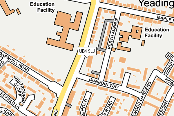UB4 9LJ map - OS OpenMap – Local (Ordnance Survey)