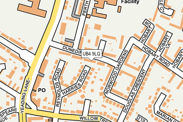 UB4 9LQ map - OS OpenMap – Local (Ordnance Survey)