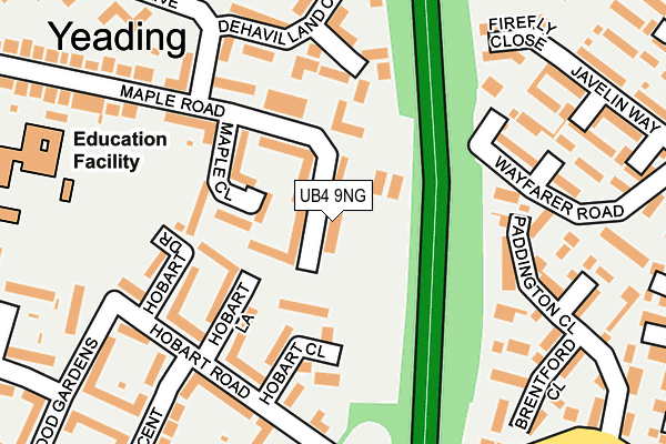 UB4 9NG map - OS OpenMap – Local (Ordnance Survey)