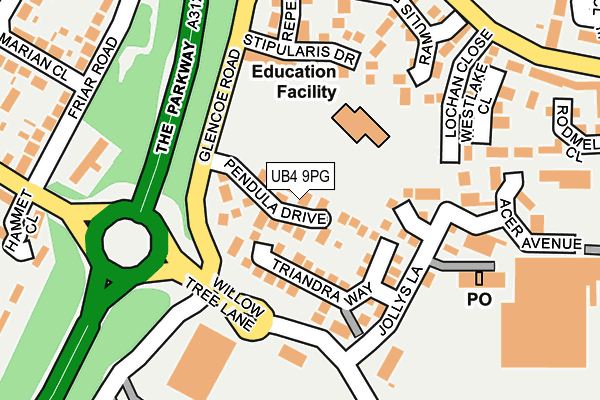 UB4 9PG map - OS OpenMap – Local (Ordnance Survey)