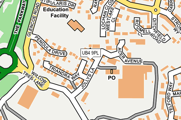 UB4 9PL map - OS OpenMap – Local (Ordnance Survey)