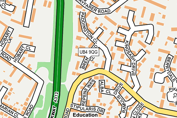 UB4 9QG map - OS OpenMap – Local (Ordnance Survey)