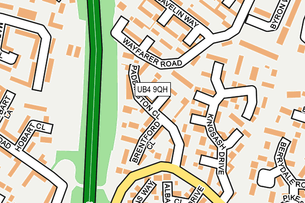 UB4 9QH map - OS OpenMap – Local (Ordnance Survey)