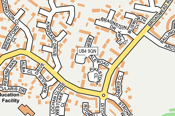 UB4 9QN map - OS OpenMap – Local (Ordnance Survey)