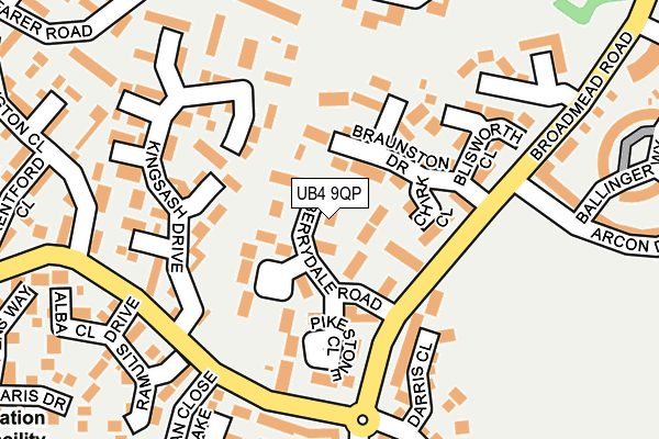 UB4 9QP map - OS OpenMap – Local (Ordnance Survey)
