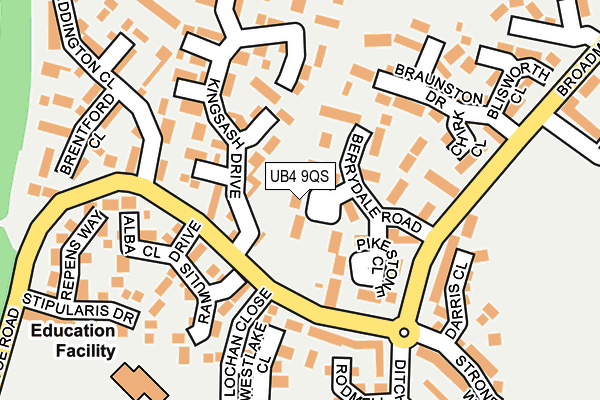 UB4 9QS map - OS OpenMap – Local (Ordnance Survey)