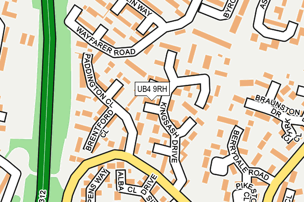 UB4 9RH map - OS OpenMap – Local (Ordnance Survey)