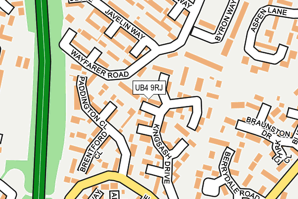 UB4 9RJ map - OS OpenMap – Local (Ordnance Survey)