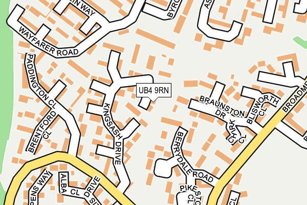 UB4 9RN map - OS OpenMap – Local (Ordnance Survey)