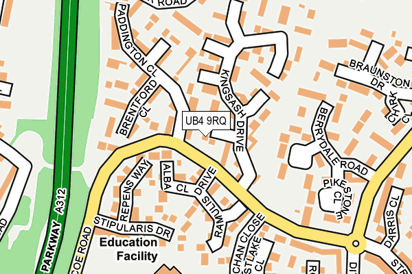 UB4 9RQ map - OS OpenMap – Local (Ordnance Survey)