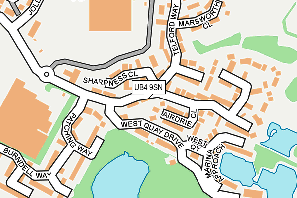UB4 9SN map - OS OpenMap – Local (Ordnance Survey)