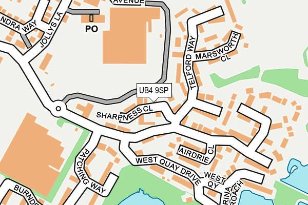 UB4 9SP map - OS OpenMap – Local (Ordnance Survey)