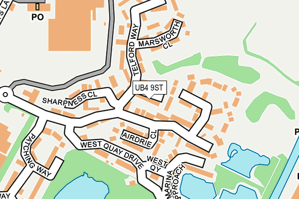 UB4 9ST map - OS OpenMap – Local (Ordnance Survey)