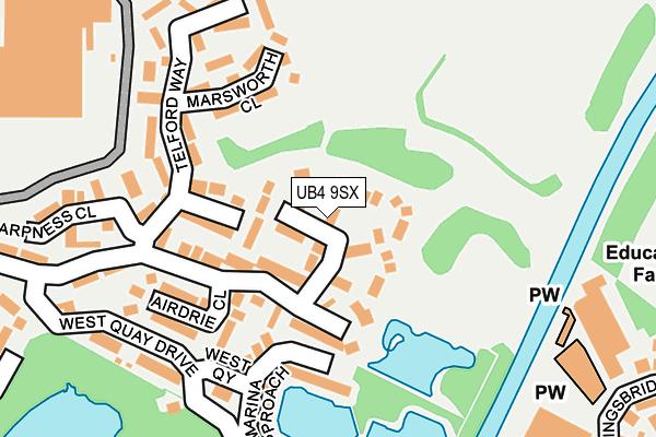 UB4 9SX map - OS OpenMap – Local (Ordnance Survey)