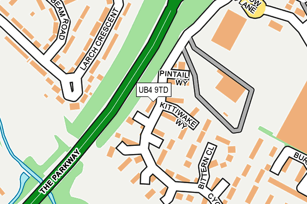 UB4 9TD map - OS OpenMap – Local (Ordnance Survey)