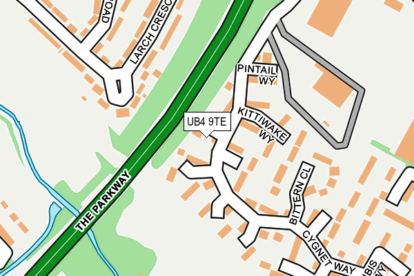 UB4 9TE map - OS OpenMap – Local (Ordnance Survey)