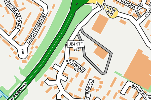 UB4 9TF map - OS OpenMap – Local (Ordnance Survey)