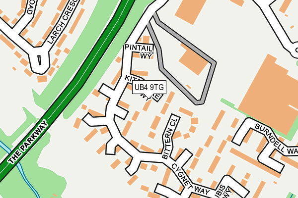 UB4 9TG map - OS OpenMap – Local (Ordnance Survey)