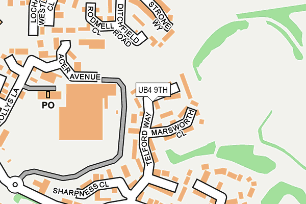 UB4 9TH map - OS OpenMap – Local (Ordnance Survey)